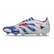 Chaussure de foot adidas Predator Elite FG Blanc Bleu Rouge