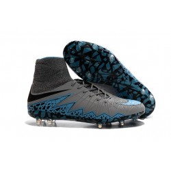 Nike HyperVenom Phantom 2 FG Chaussures de football Bleu Gris Noir