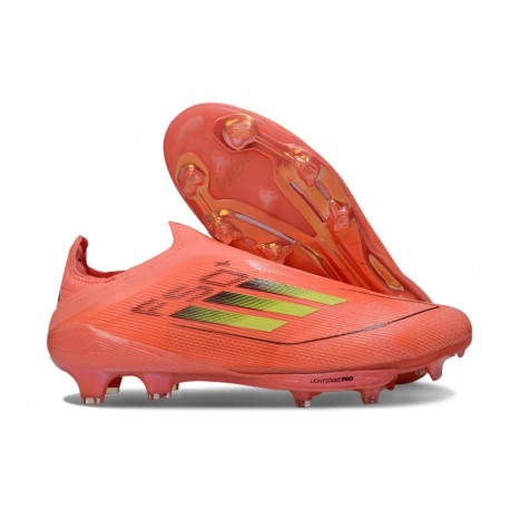 Crampons Adidas F50+ Laceless FG Rouge Jaune