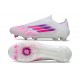 Crampon Adidas F50 Elite Sans Lacets FG Blanc Rose