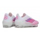 Crampon Adidas F50 Elite Sans Lacets FG Blanc Rose