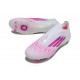 Crampon Adidas F50 Elite Sans Lacets FG Blanc Rose