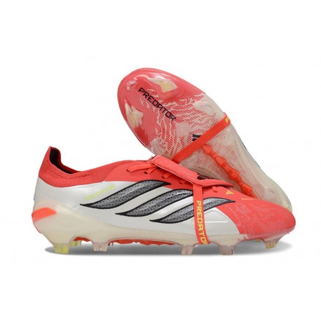 adidas Predator 26 Elite Foldover Tongue FG Rouge Lucide Noir Blanc Ftwr