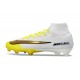 Crampons de Foot Nike Mercurial Superfly X Elite FG Blanc Or Jaune