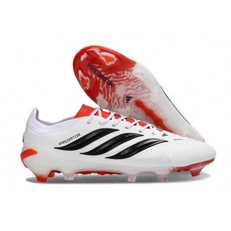 Crampons de Football adidas Predator 26 Elite FG Blanc Noir Rouge