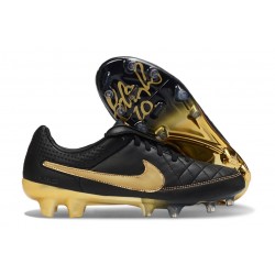 Crampons de Foot Nike Tiempo Maestro Elite FG Noir Or