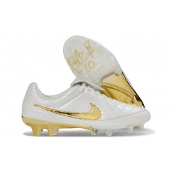 Crampons de Foot Nike Tiempo Maestro Elite FG Blanc Or