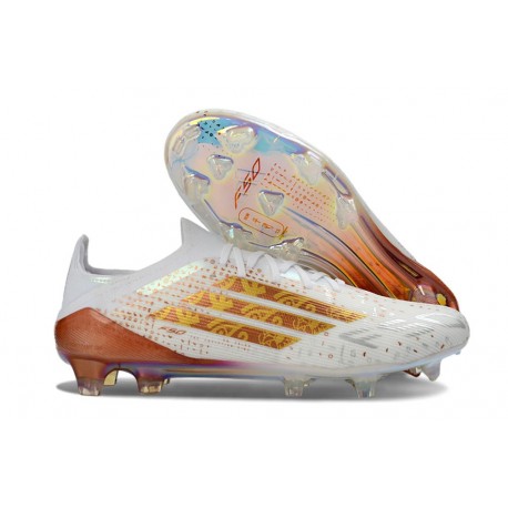Crampons de Football Adidas F50 Elite FG Blanc Or