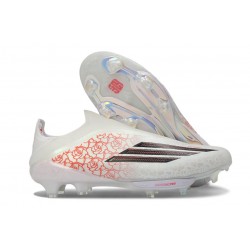 Crampons Adidas F50+ Laceless FG x Lamie Yamal Blanc Rouge Noir