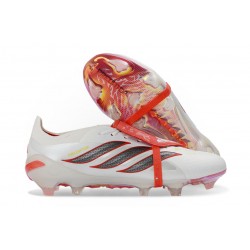 adidas Predator 26 Elite Foldover Tongue FG Blanc Rouge Noir