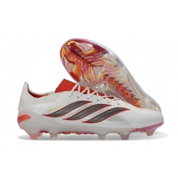 Chaussure de Foot adidas Predator Elite L FG Blanc Rouge Noir