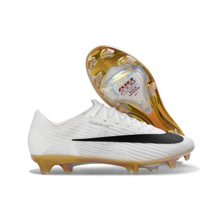 Chaussure de Foot Nike Mercurial Vapor 17 Elite FG Blanc Or Noir