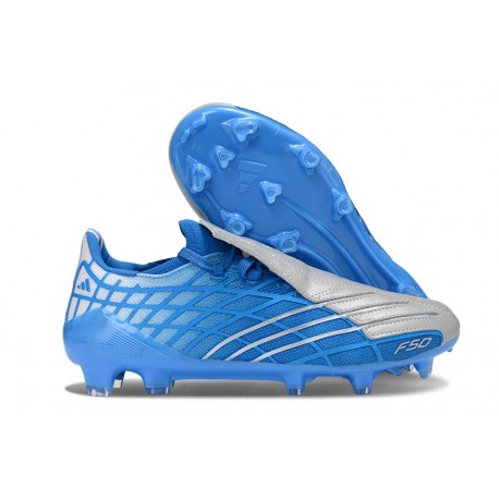 Adidas F50 Elite FG Spider Nouvelles Bleu Argent