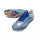 Chaussure de Foot Nike Mercurial Vapor 17 Elite FG Bleu Argent