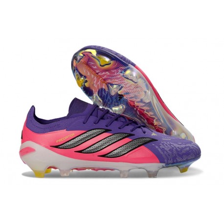 Chaussure de Foot adidas Predator Elite L FG Violet Rose Noir