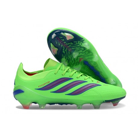 Chaussure de Foot adidas Predator Elite L FG Vert Bleu
