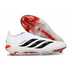 Crampons de Football adidas Predator Elite LL FG Blanc Noir Rouge