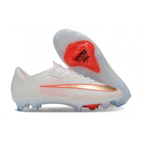 Crampons Nike Air Zoom Mercurial Vapor XVII Elite FG Blanc Or Orange