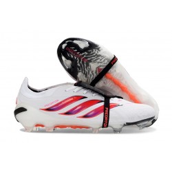 adidas Predator 26 Elite Foldover Tongue FG Blanc Rouge Noir