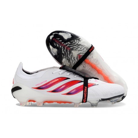 adidas Predator 26 Elite Foldover Tongue FG Blanc Rouge Noir