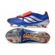 Crampons Nouvelles adidas Predator Elite FT FG Bleu Argent Rouge
