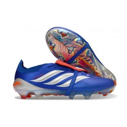 Crampons Nouvelles adidas Predator Elite FT FG Bleu Argent Rouge
