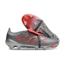 Chaussure de Foot adidas Predator Elite Tongue FG Gris Rouge