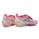 Chaussure de Foot adidas Predator Elite Tongue FG Rose Blanc