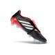 Chaussure de Foot adidas Predator Elite Tongue FG Noir Blanc Rouge