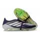 Chaussure de Foot adidas Predator Elite Tongue FG Noir Blanc Vert