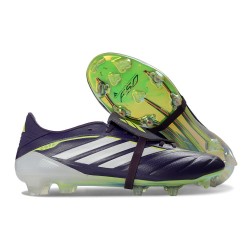 Chaussure de Foot adidas Predator Elite Tongue FG Noir Blanc Vert