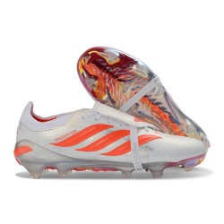 Chaussure de Foot adidas Predator Elite Tongue FG Blanc Rouge
