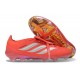 Chaussure de Foot adidas Predator Elite Tongue FG Rouge Argent