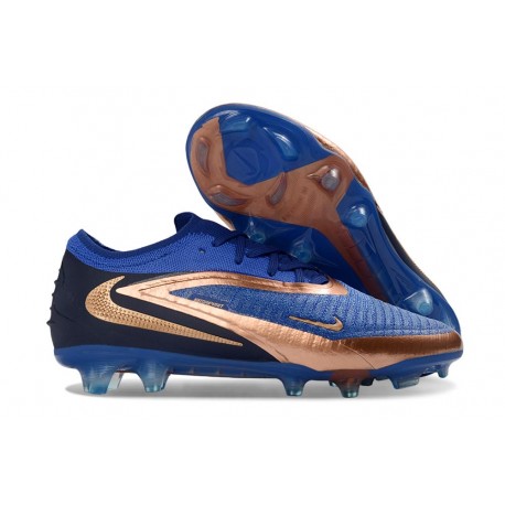 Chaussures Nike Phantom 6 Low Elite FG Bleu Marine Bronze Métallique