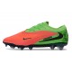Chaussures de Foot Nike Phantom 6 Low Elite FG Hot Punch Noir Vert Strike