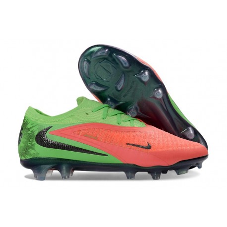 Chaussures de Foot Nike Phantom 6 Low Elite FG Hot Punch Noir Vert Strike