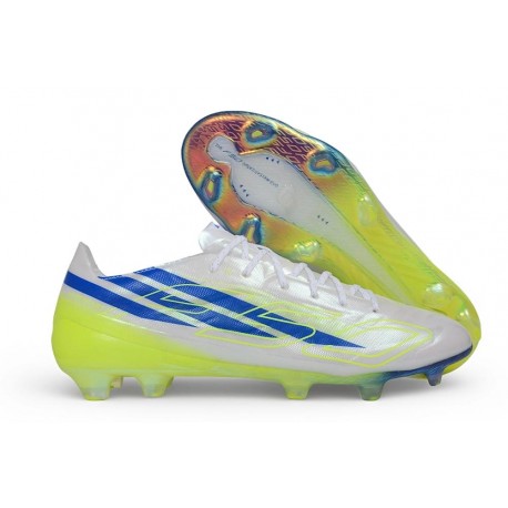 Chaussures de Foot adidas F50 Hyperfast EVO FG Blanc Bleu Volt