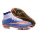 Nouveau Chaussure de Football Nike Mercurial Superfly CR FG Bleu Orange Blanc