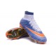 Nouveau Chaussure de Football Nike Mercurial Superfly CR FG Bleu Orange Blanc