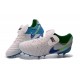 Hommes 2016 Nike Tiempo Legend VI FG Crampons Nike Blanc Bleu Vert