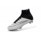 Nouveau Chaussure de Football Nike Mercurial Superfly CR FG Blanc Noir Cuir