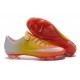 Chaussure de Football Hommes Nike Mercurial Vapor 10 FG Orange Jaune Or Blanc