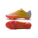 Chaussure de Football Hommes Nike Mercurial Vapor 10 FG Orange Jaune Or Blanc