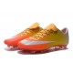 Chaussure de Football Hommes Nike Mercurial Vapor 10 FG Orange Jaune Or Blanc