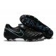 Hommes 2016 Nike Tiempo Legend VI FG Crampons Nike Noir Bleu