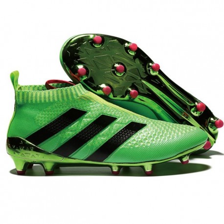 Adidas Ace16+ Purecontrol FG/AG Chaussures de Football Pour Homme Solar Vert Noir Rose