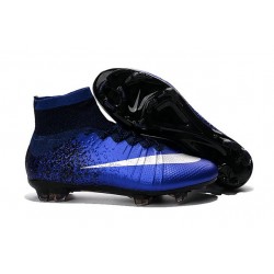 2016 Nouvelle Chaussure Nike Mercurial Superfly IV FG Bleu Royal Argent Bleu