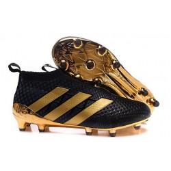 Adidas Ace16+ Purecontrol FG/AG Chaussures de Football Pour Homme Paul Pogba Or Noir