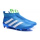 Adidas Ace16+ Purecontrol FG/AG Chaussures de Football Pour Homme Bleu Blanc