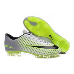 Chaussures Nike Football Hommes - Nike Mercurial Vapor 11 FG Argenté Noir Vert